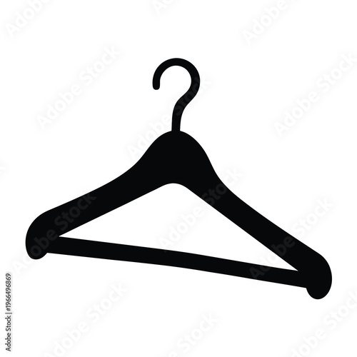 A Black Silhouette of a Clothes Hanger, Ready to Organize Your Wardrobe