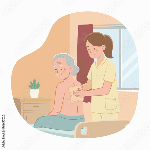 Conceptual vector illustrations of nursing work scenarios.