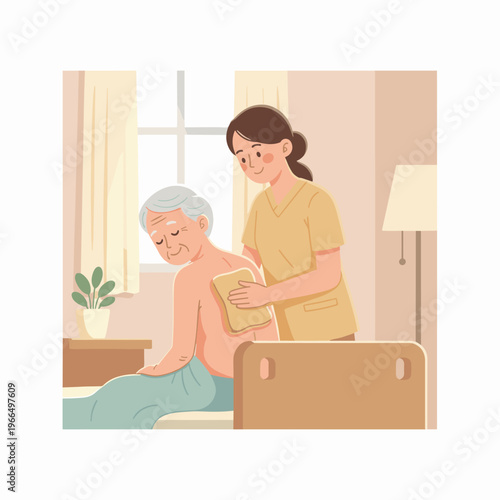 Conceptual vector illustrations of nursing work scenarios.