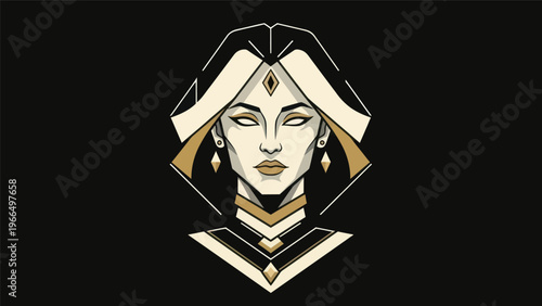 Woman portrait in graphic style