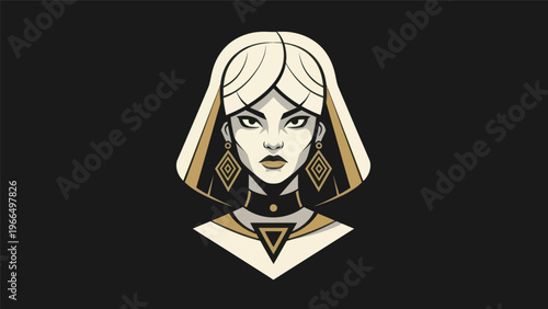 Woman portrait in graphic style