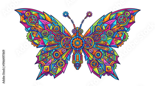 Colorful Butterfly with Open Wings.