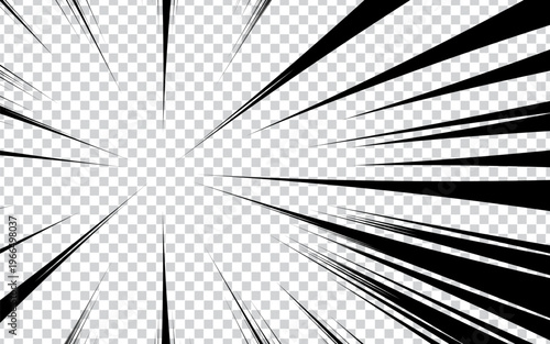 Background material used in Japanese manga. Monochrome simple effect lines