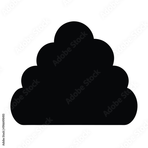 Black cloud silhouette on white background, representing a data cloud concept
