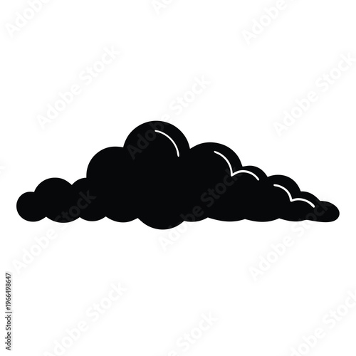 Dark and Ominous Cumulus Cloud, with Distinct Features, Isolated on White