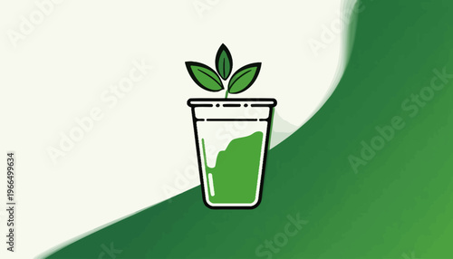 glass of fresh green smoothie and matcha tea