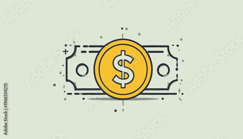 vector illustration of a dollar coin