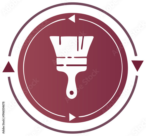 Paint Brush with Circular Cycle Arrows Symbol