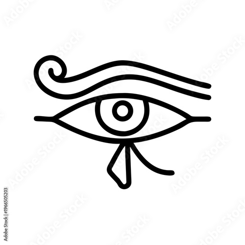 Eye of horus symbol, ancient egyptian protective amulet icon