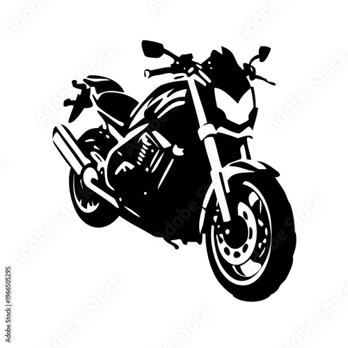Vector illustration of a modern naked street motorcycle silhouette
