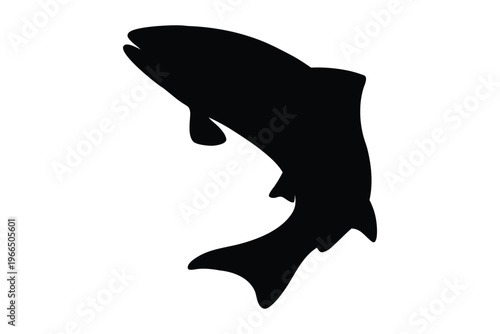 salmon trout silhouette vector, salmon silhouette, freshwater fish vector, fish tattoo