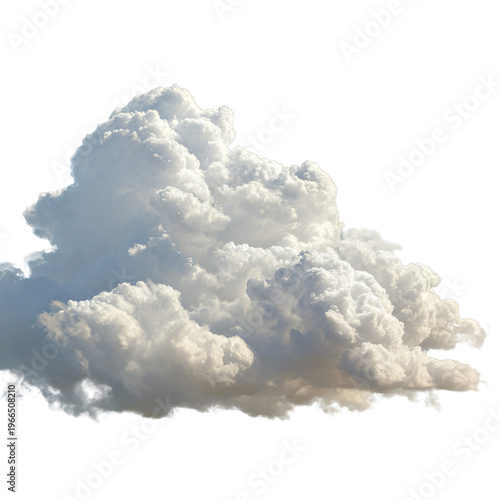 White Clouds Isolated on White Background - Ideal for Creative Projects