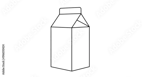 Simple line drawing of a gable top milk or juice carton