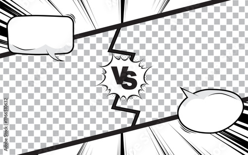 Cartoon comic background Fight versus Comic book poster with halftone