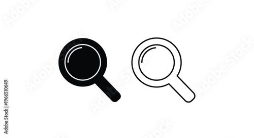 Two magnifying glasses one black and one white displayed side by side