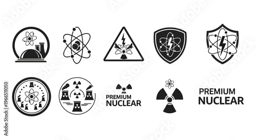 Nuclear Power Plant Energy System Vector Illustration 