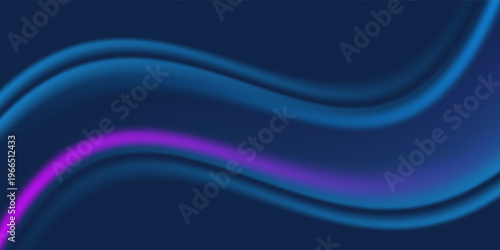 Abstract Blue and Purple Liquid Wave Background with Futuristic Neon Glow