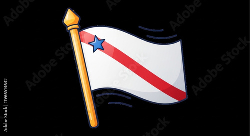 Flag of the Republic of the Rio Grande with a blue star.