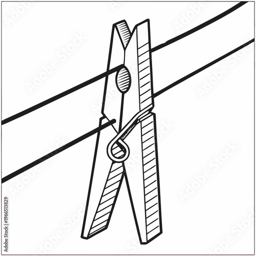 set of clothes pins vector illustration