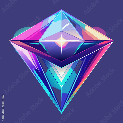 diamond on blue background