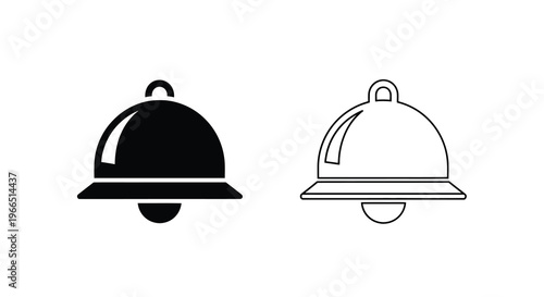 Two bell icons one filled one outlined in a simple black and white style