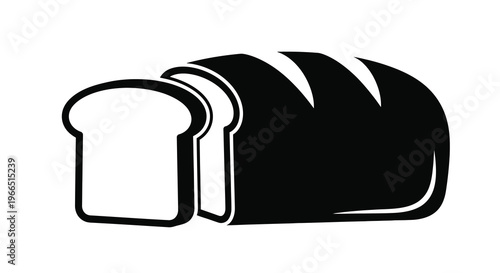 Simple black and white illustration of a loaf of sliced bread