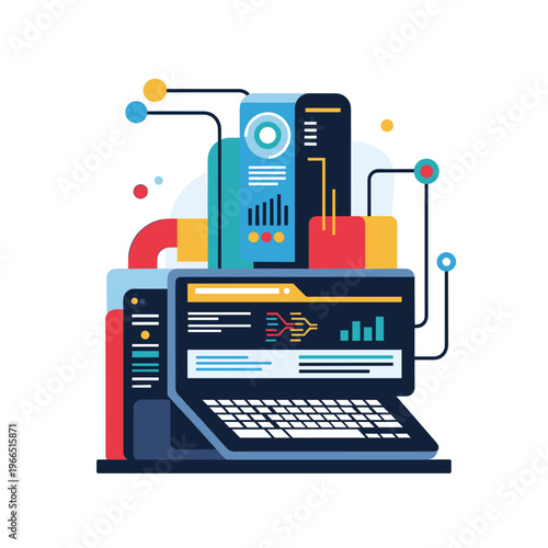 A modern graphic illustration of a business graph, conveying growth and success in a professional setting.