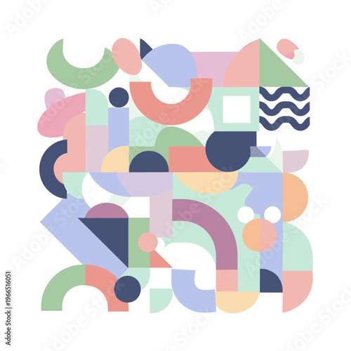 A colorful geometric shape on a white background, conveying modernity and simplicity, ideal for design concepts and creative projects.