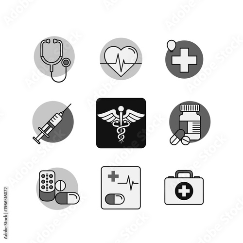 A stylized illustration of technology icons in gray and white, conveying a sense of modernity and simplicity.