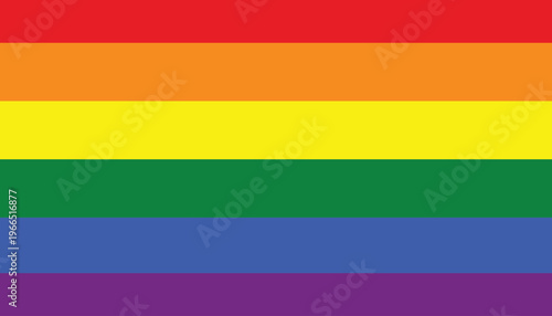 A bright and colorful rainbow flag with six horizontal stripes.