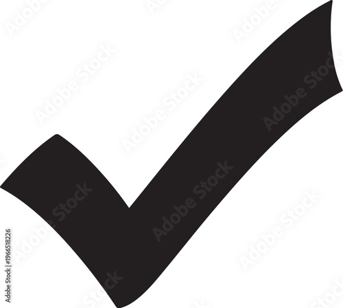 Black checkmark symbol on white background