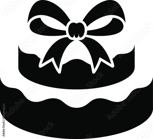 Elegant Two-Tiered Birthday Cake with Bow