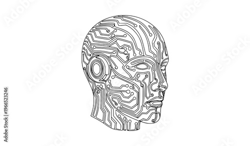 AI artificial intelligence line art illustration