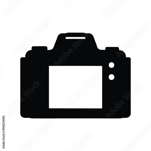 Silhouette of a professional digital single lens reflex camera vector graphic