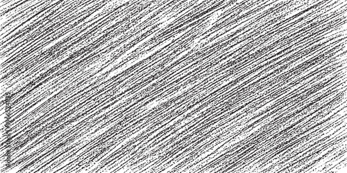 Abstract black and white diagonal scribbled texture background with fine granular noise and linear marks, distressed pattern element, hand drawn