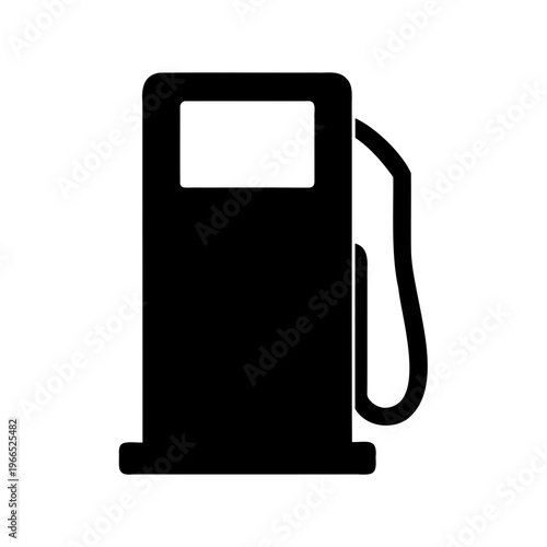 Simple vector graphic illustration of a black gas station pump on white