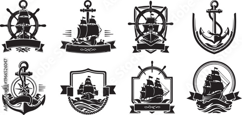 Nautical Symbols and Anchors for Maritime Logos and Branding
