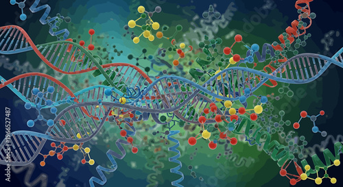 DNA helix molecular structure model.