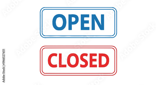 Modern vector illustration of clear open and closed signs perfect for store status displays