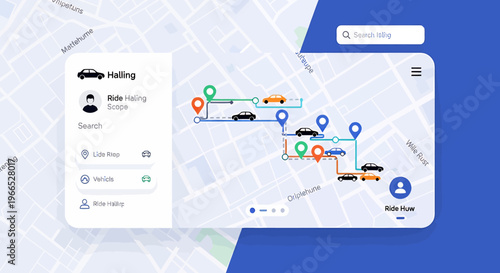 Ride Hailing App Map View.