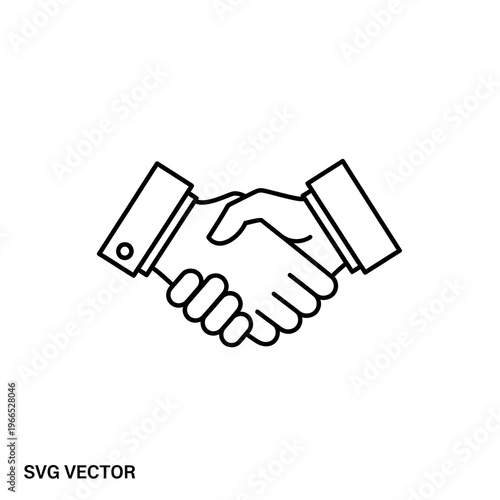Vector Handshake Icon Illustrating Agreement and Partnership