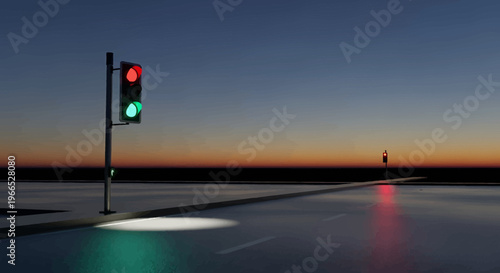 Traffic Light At Sunset Road.