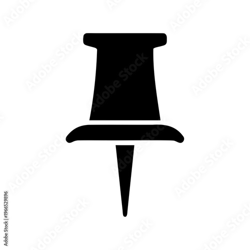 Silhouette of a classic push pin used for boards and posters