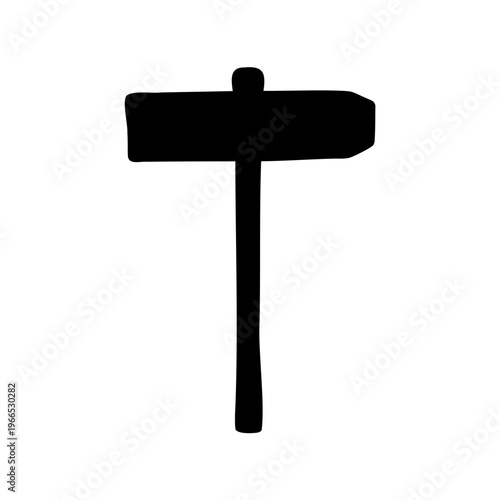 Silhouette of a mallet or hammer tool with a distinct shape