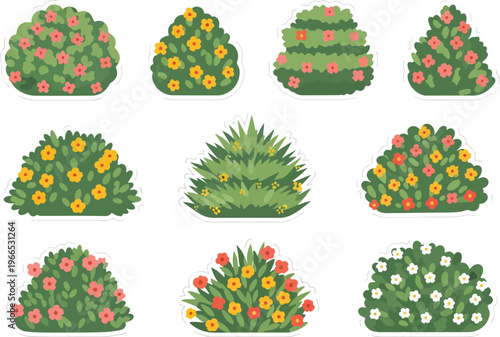 Collection of Diverse Garden Bushes and Shrubs.