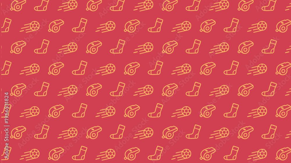 Naklejka premium Soccer doodle vector pattern design
