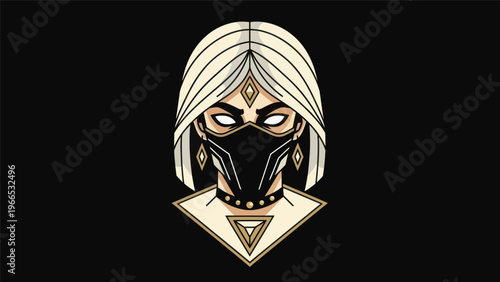 Woman with mask digital illustration