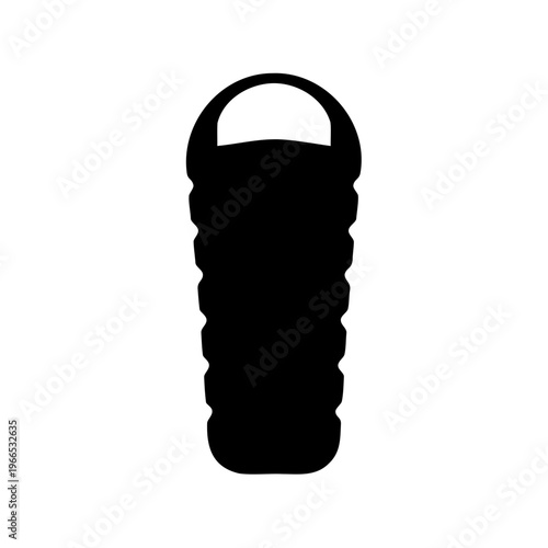 Black silhouette of a sleeping bag used for camping activities