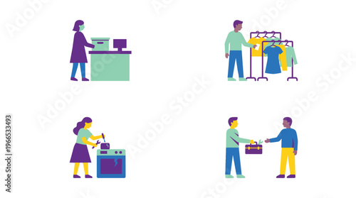 People engaging in circular economy actions