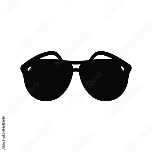 Black Aviator Sunglasses Silhouette with a Stylish Retro Appeal to It
